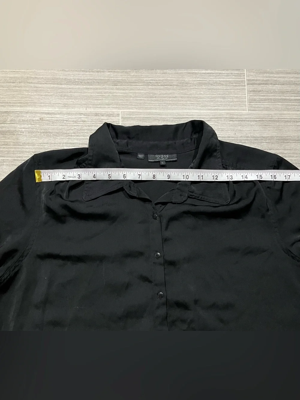 Guess Long Sleeve Black Button-Up Blouse - Large - Women’s - Picture 8 of 16